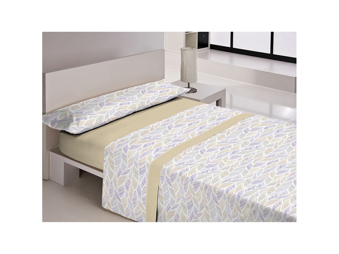 Conjunto de Lençóis LIBELA PIRINE SAONA (Bege - Casal - 150 x 195 + 25 cm)