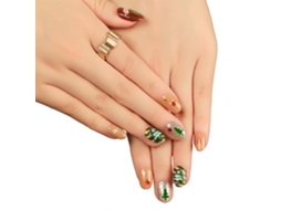 Unhas Decoradas Com Glitter De Inverno E Natal, Unhas Curtas Amendoadas Fáceis De Aplicar, Designs Festivos Para A Temporada De Festas Hengrongshen
