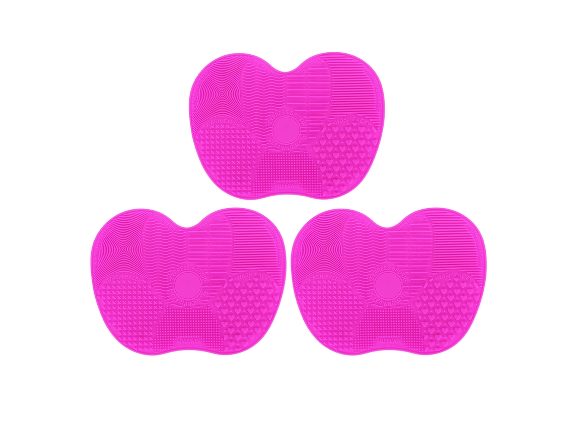 3pcs Tapete De Limpeza De Pincéis De Maquiagem Em Silicone Com Projeções Variadas Para Todos Os Pincéis E Esponjas