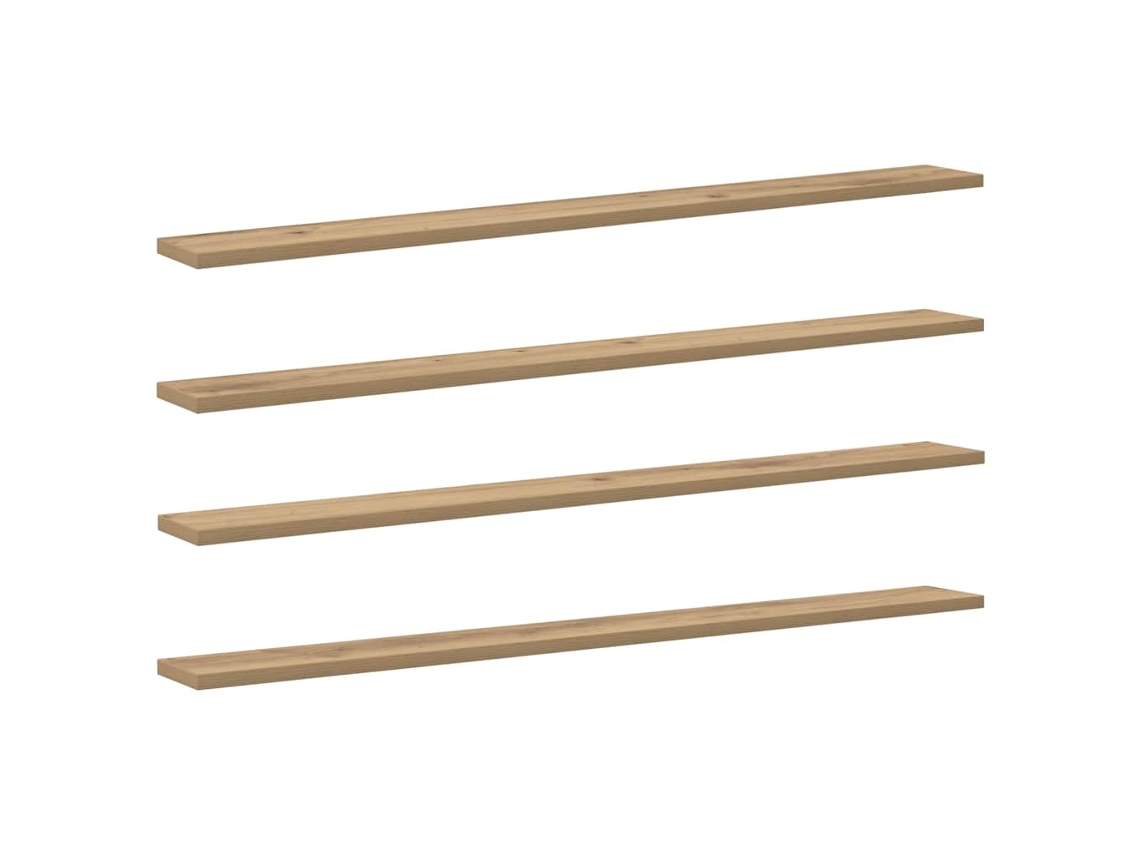 Conjunto de Estante de Prateleira 4 Pcs Castanho 100x10x1,5 cm MAISON EXCLUSIVE