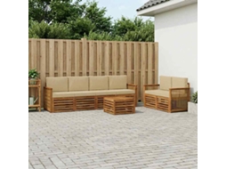 Vidaxl Conjunto De Sofás Para Exterior 7 Unid. Natural E Bege