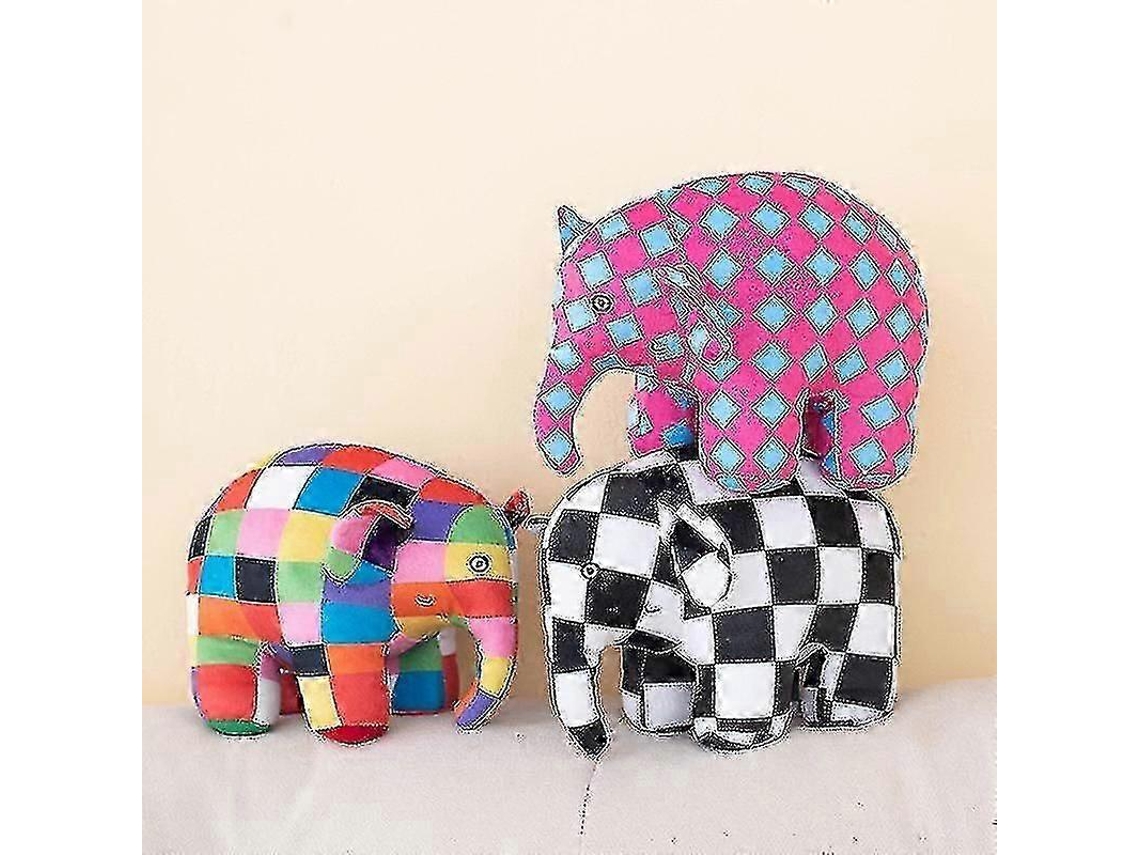 Pelúcia Elefante Elmer Multicolorida 30cm