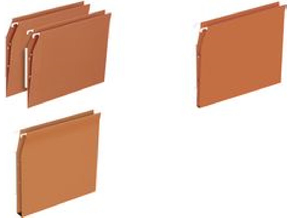Elba | Suspended File Folder Defi Flex 330mm Centre 15mm Back 230gsm | For Filing Cabinets | Orange With Bar