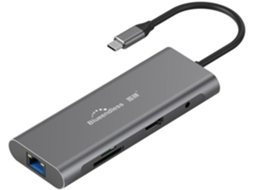Hub Usb-c 9 Em 1 Com Porta Lan Ethernet De 1000 Mbps, Entrada
