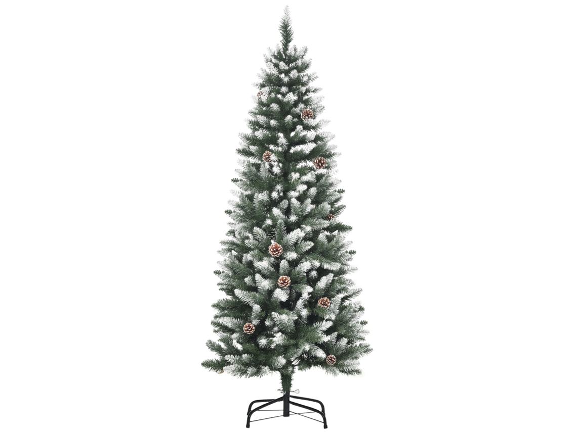 Árvore De Natal De 150 Cm Com 464 Pontas, 28 Pinhas, Base Dobrável E Suporte De Aço Para Decoração Ecológica.
