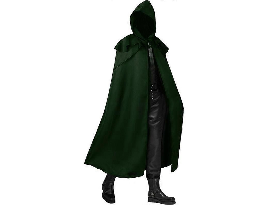 Capa Monge Medieval Maga Robe Disfraz Halloween Cosplay Carnaval Adultos Mgreen M Verde
