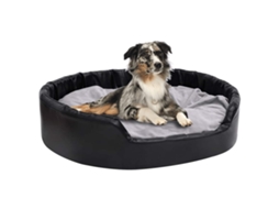 Vidaxl Ninho P/ Cães 99x89x21 Cm Pelúcia/couro Artificial Preto/cinza