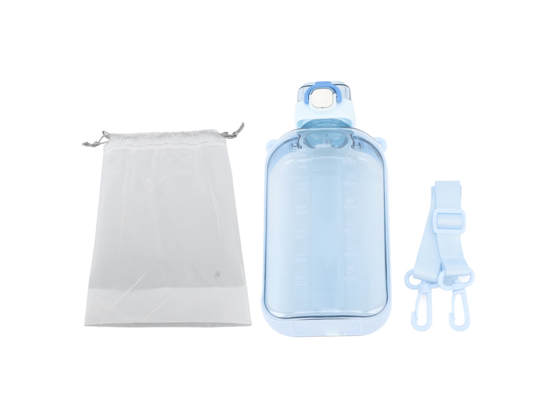 Garrafa Motivacional 750ml Azul com Marcador de Tempo