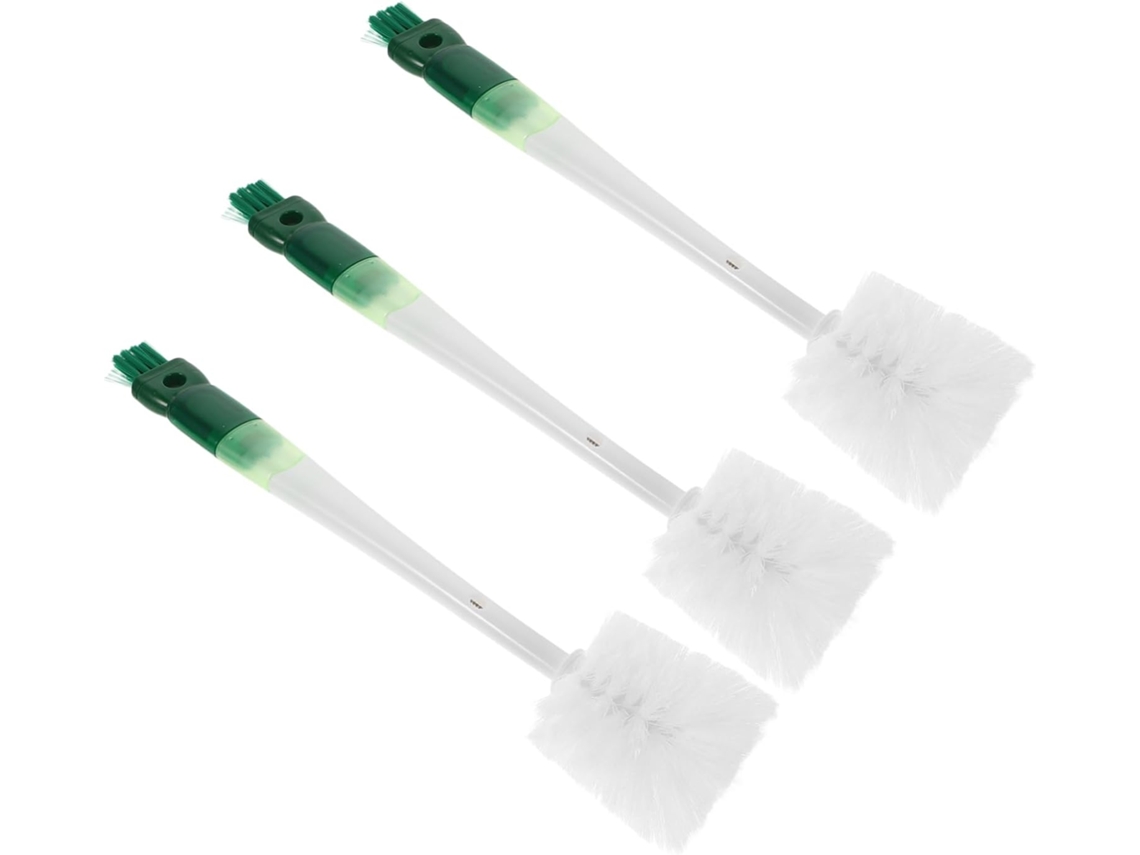 Conjunto de 3 Escovas de Limpeza S/MARCA, para Mamadeiras, com Pequena Escova para Tampas e Copos