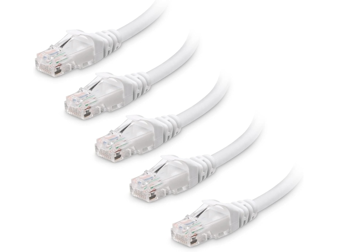 Lurelia Cabo Ethernet Cat 6 Rj45 10 Gbps 550 Mhz Pacote Com 5 Cobre Puro, Para Instalação Limpa