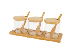 Conjunto De 3 Potes De Vidro Transparente Para Temperos, Conjunto De Frascos Para Especiarias E Condimentos À Prova De Poeira, Multifuncional
