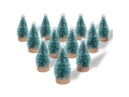 12 Mini-árvores De Natal Com Base Dourada, Decoração De Natal Em Miniatura Para Artesanato E Diy