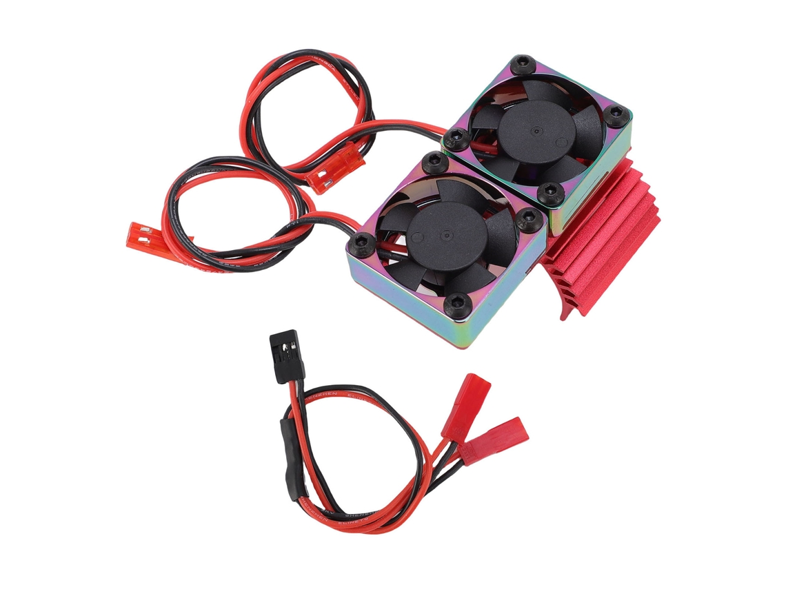 Radiador De Motor Para Coche Rc 36mm 380 540 550 3650 Com Dois Ventiladores De Alumínio Versão Colorida