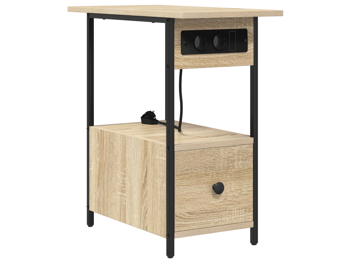 Conjunto 1 Mesa-de-cabeceira Vidaxl Castanho Derivados De Madeira (60 X 30 X 61 Cm)