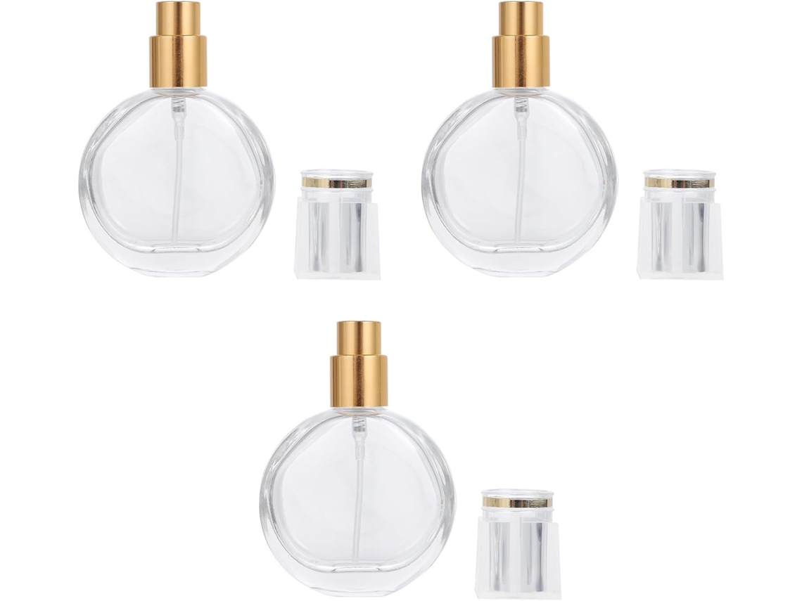 Frasco De Vidro Para Perfume Com Spray, 25ml, 3 Unidades.