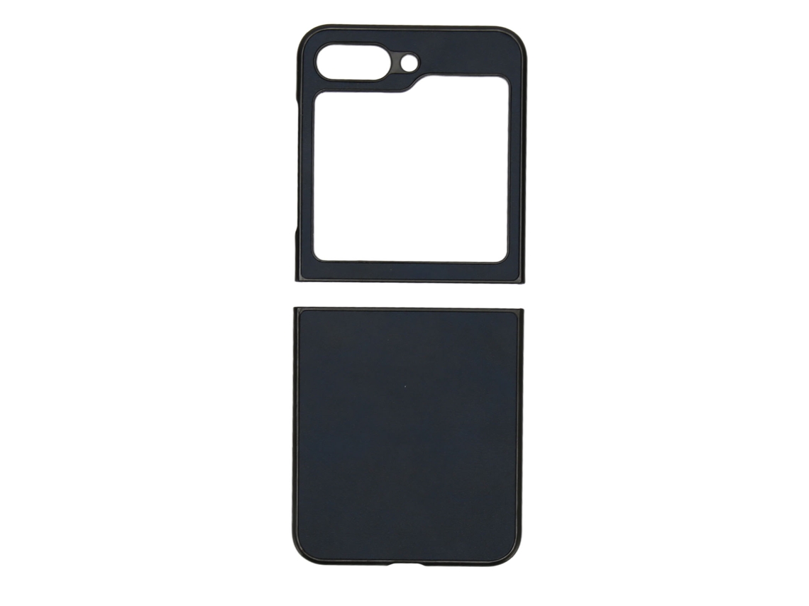 Mali capa de Couro para Celular Flip com Tela Dobrável Anti risco e Anti queda para Galaxy Z Flip 5 Cor Azul
