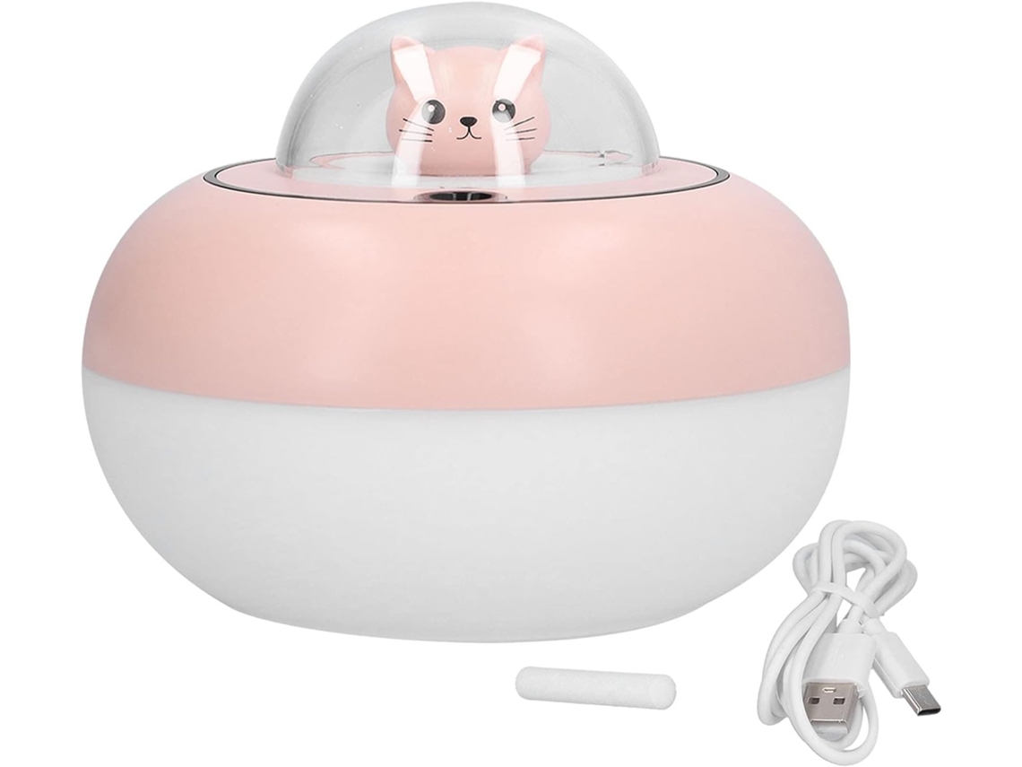 Umidificador De Mesa Led 300ml, Alimentado Por Usb, Com Luzes Coloridas