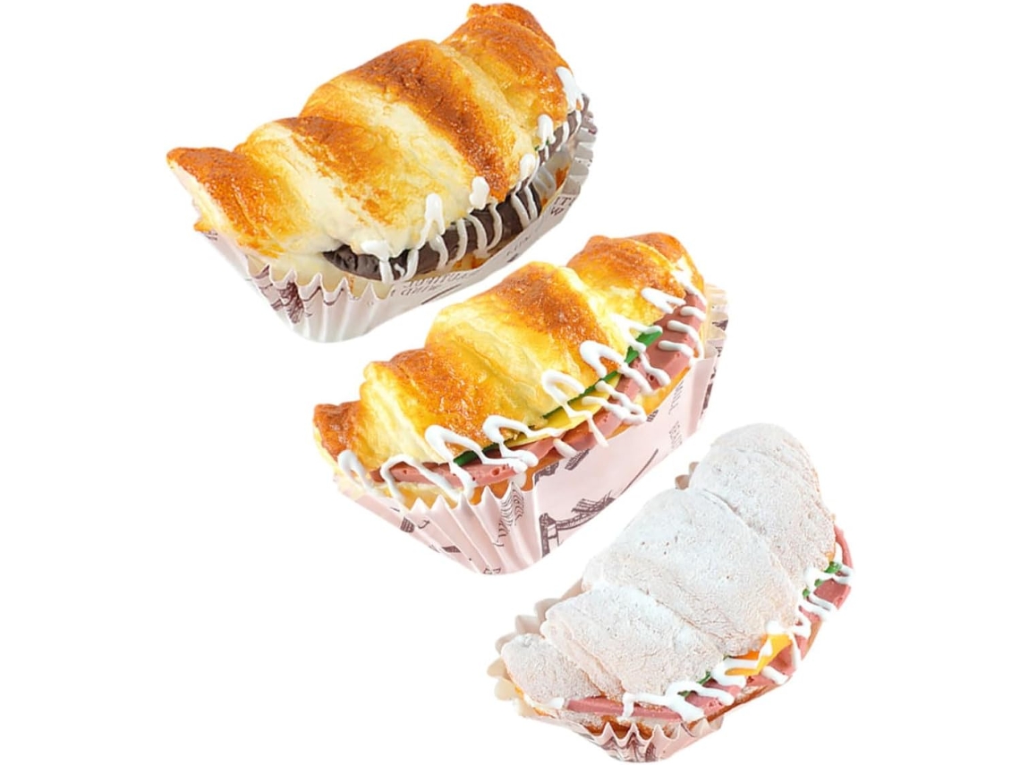 Conjunto De 3 Ímãs Geladeira Em Formato Pão Da Gadpiparty, Em Couro Pu Amarelo, Leves E Delicados, Sem Rebarbas, Ideais