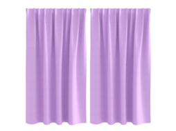 Conjunto 2 Cortinas Opacas Vidaxl Roxo Poliéster (140 X 140 Cm)
