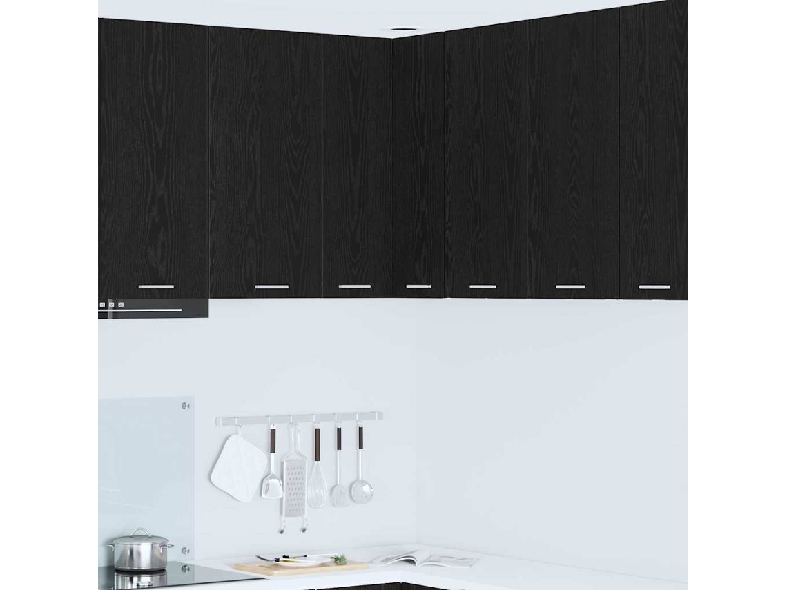 Vidaxl Armário Suspenso Carvalho Preto E Branco 57 X 57 X 80 Cm