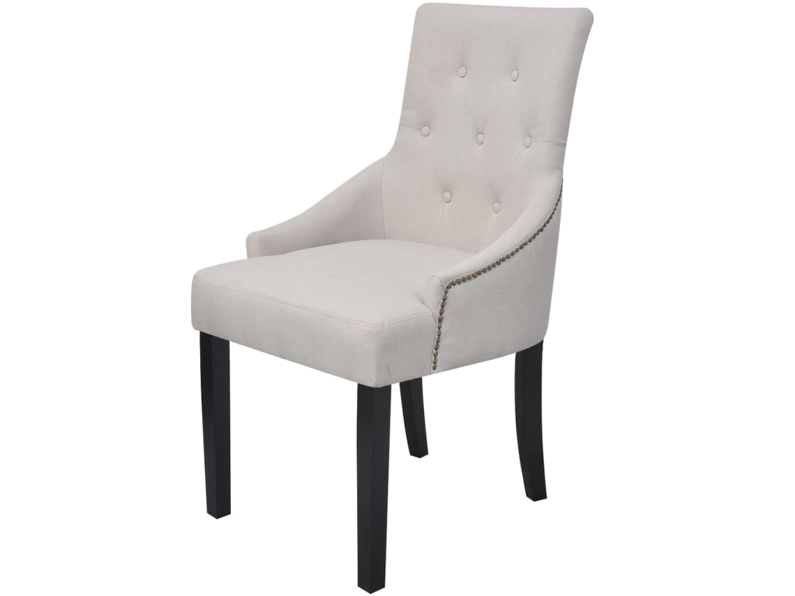 Cadeiras de Jantar 2 Pcs Tído Cinzento Creme MAISON EXCLUSIVE