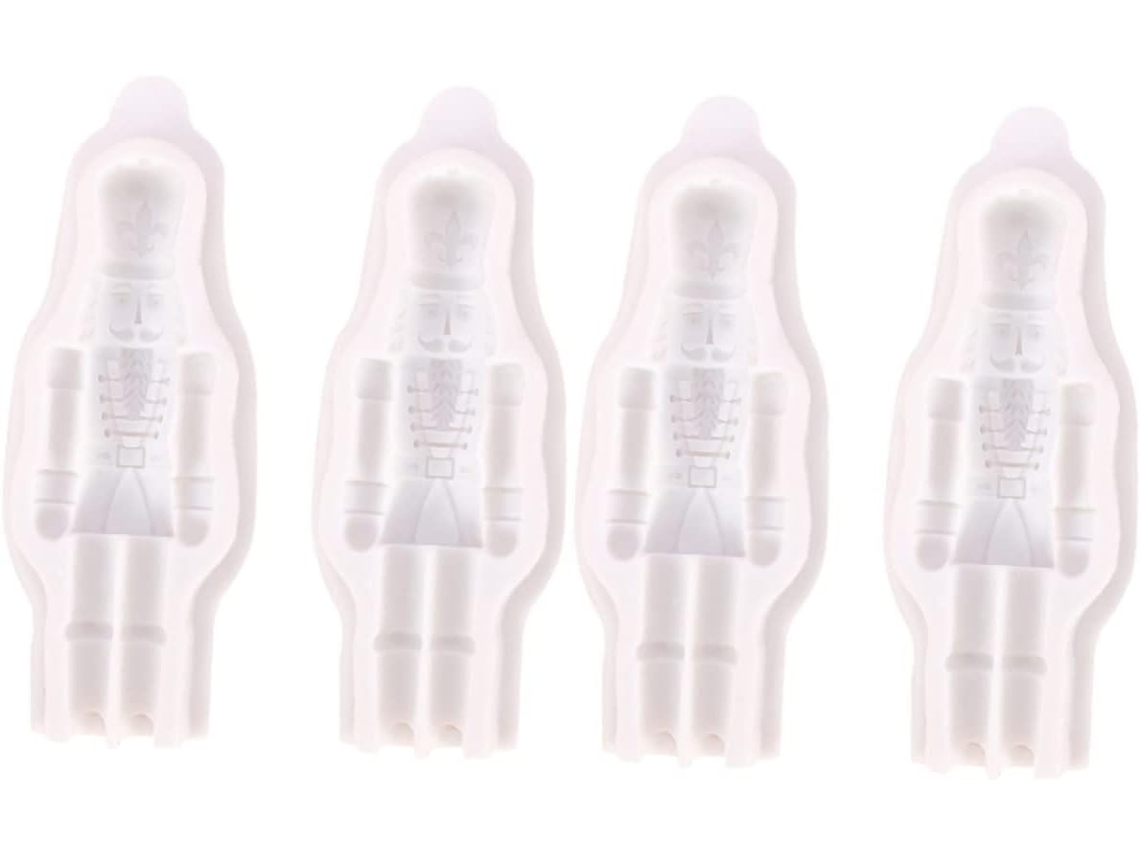 De 4 Moldes De Silicone Quebra Nozes De Natal Para Decoração De Bolos E Biscoitos, Material De Grau Gokoco