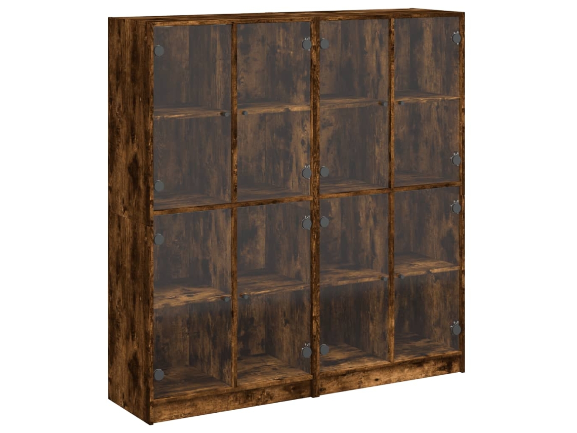 Prateleira com suportes para derivados Madeira Carvalho Defumado 136x37x142 cm MAISON EXCLUSIVE