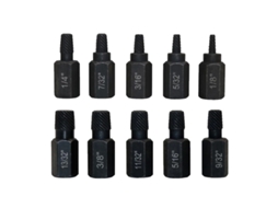 Conjunto de 10 extratores de parafusos danificados com broca AQUAFORGE