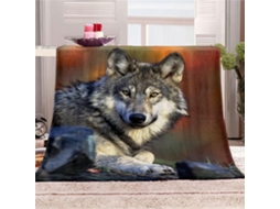 Manta de Lã Fansu Estampa Lobo em 3d Quente Macia e Felpuda Microfibra Ideal para o Inverno Colcha Ou Sofá Ade