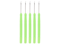 Gancho De Crochê De Plástico Verde Para Trançar Cabelo, Design Ergonômico, Leve E Durável Com Ponta Arredondada