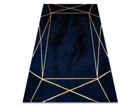 Tapete Emerald Exclusivo 1022 Glamour, À Moda Geométrico Azul Escuro/Ouro (180 x 270 cm)