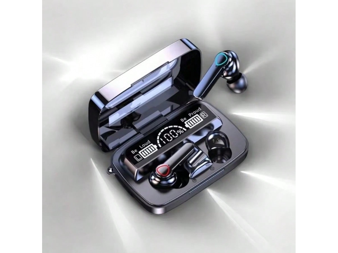 Fones De Ouvido Tws, Equipados Com Controles De Toque Inteligentes, Visor De Led, Bluetooth À Prova D'água E Microfone.