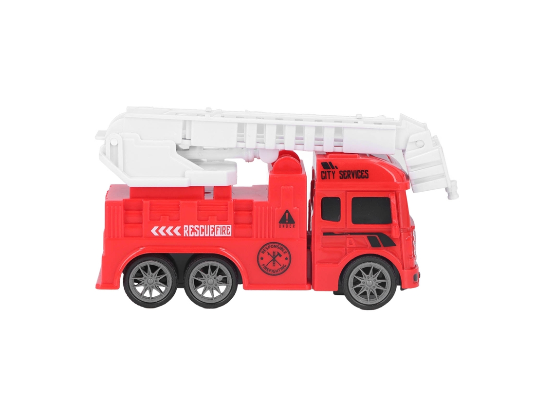 Caminhão de Bombeiros Multifuncional com Simulação Inercial para Crianças e Bebês - Caminhão de Brinquedo com Escada de Plástico