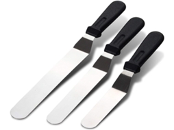 Espátula Confeitaria Angular 3pcs Inox, Decoração Bolos DUREFORWARD