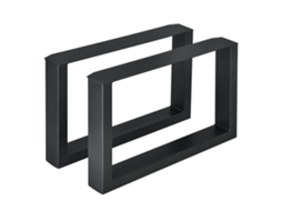 Set de 2 x patas de mesa de centro Makers - Acero - 64 x 40 cm - Negro [en.casa]