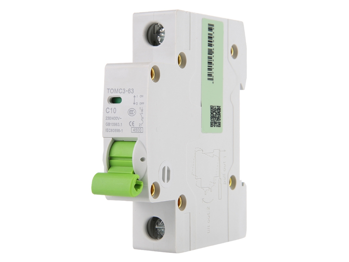 Interruptor de Circuito Miniatura 1p Tipo C Curva C Tomc3 63 230/400v Ac 10a com Barra Bus U