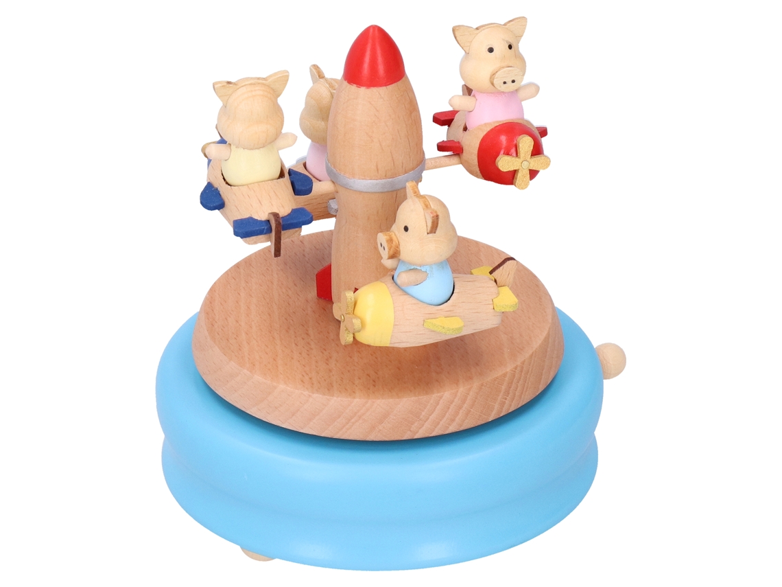 Caixa de Música de Madeira, Brinquedo Decorativo Criativo Giratório, Castelo no Céu (não aplicável)