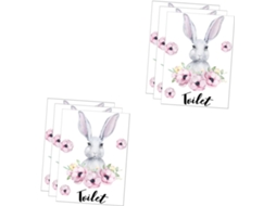 De 6 Adesivos Decorativos Para Assento De Vaso Sanitário Com Design De Coelhinho. Adesivos Gokoco