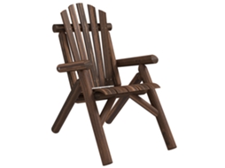 Cadeira Jardim Adirondack Madeira Abeto Encosto Alto Marrom VELTRIX