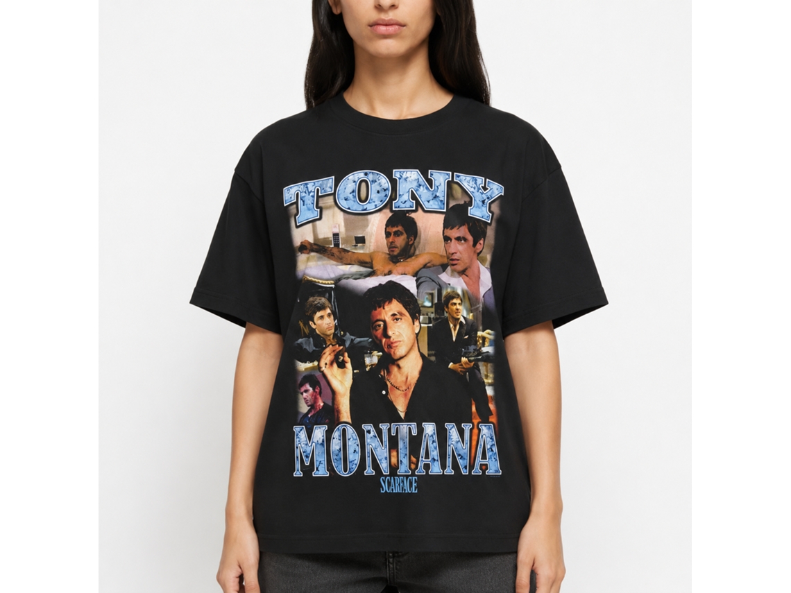 Rockinstone Scarface Movie Collage Black Adult T-shirt Size:xxl