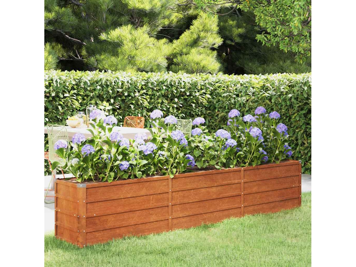 Vidaxl Canteiro De Jardim 240x40x45 Cm Aço Corten Cor Enferrujado