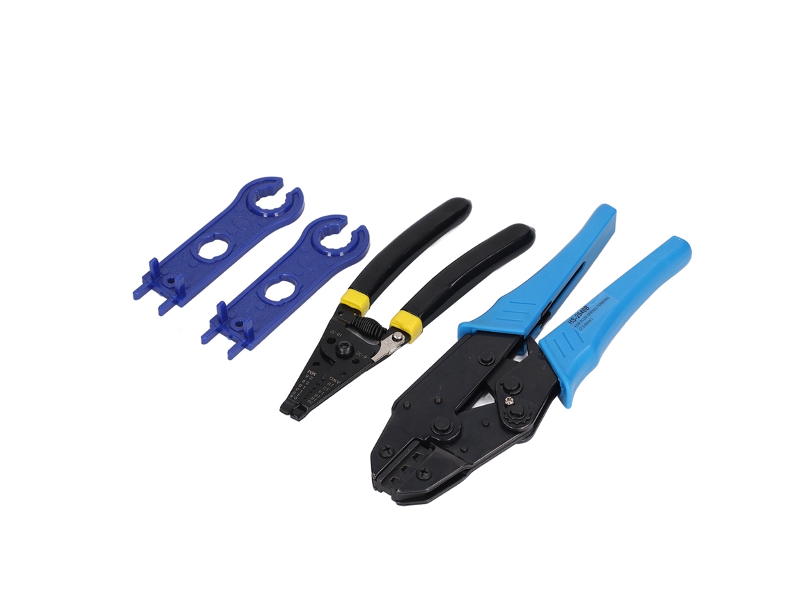 Kit De Ferramentas De Crimpagem Solar Multifuncional Com Chave, Conectores E Acessórios Para Energia Solar E Eólica