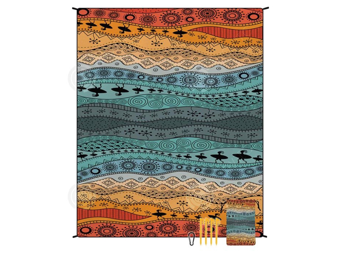 Proteção de Areia 180x220 Cm Tapete de Tecido para Viagens e Acampamento AOZORZ