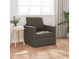 Vidaxl Sofá-cama 60cm Cinzeto Couro Artificial
