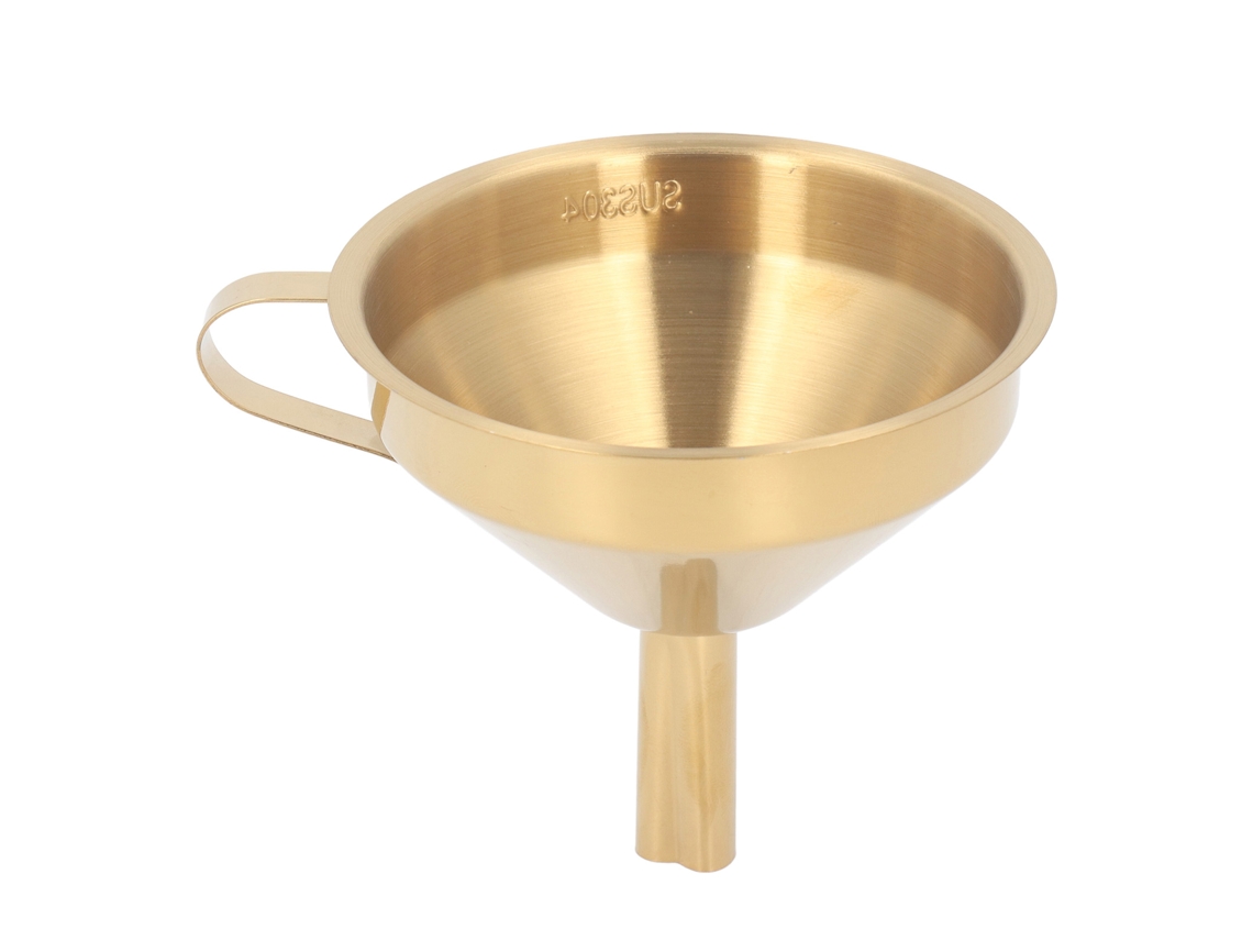 Funil de Aço Inoxidável 304 com Filtro Removível para Cozinha S/MARCA