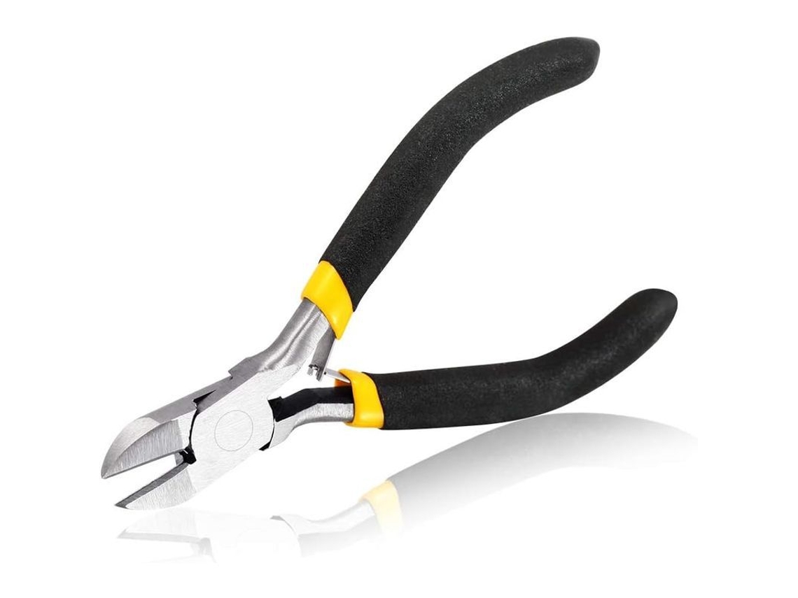 Alicate de corte diagonal de 4 polegadas, micro precisão, em aço carbono de alta resistência, para artesanato em joias.