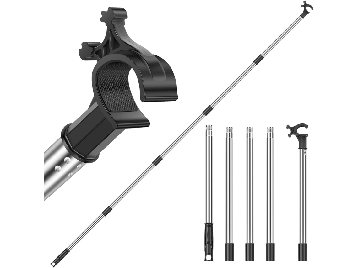 Varão Telescópico De Aço Inoxidável 73 Polegadas Para Janelas, Extensível Com Abertura Por Botão, Para Claraboias, Com