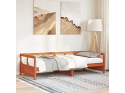Vidaxl Sofá-cama Sem Colchão 80x200 Cm Madeira De Pinho Castanho Cera