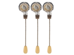 Rebe-3 Peças Interruptor De Cadeia Para Ventilador De Teto Lâmpada Antioxidante Substituição Luz De Teto 250v 125v