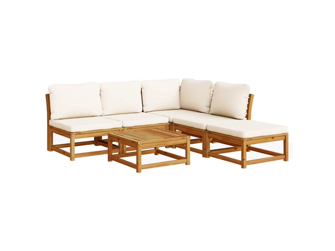 Maison Exclusive - 6 Pcs Conjunto Lounge Jardim C/almofadões Madeira Maciça Acácia